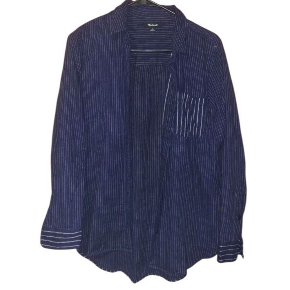 Madewell Blue Striped Sweatshirt - Picture 2 of 3